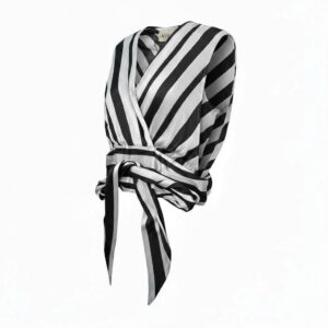 BLUSA ESTAMPA LISTRA PRETA E BRANCA