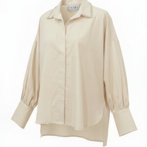 CAMISA GOLA BORDADA BEGE