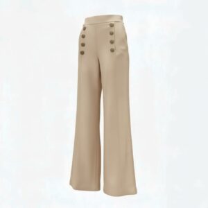 CALÇA PANTALONA BOTÕES PATOU CHAMPAGNE