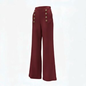 CALÇA PANTALONA BOTÕES PATOU VERMELHA