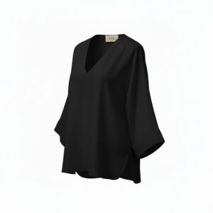 BLUSA DECOTE V PATOU PRETA