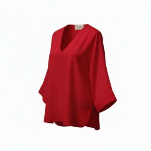 BLUSA DECOTE V PATOU VERMELHA