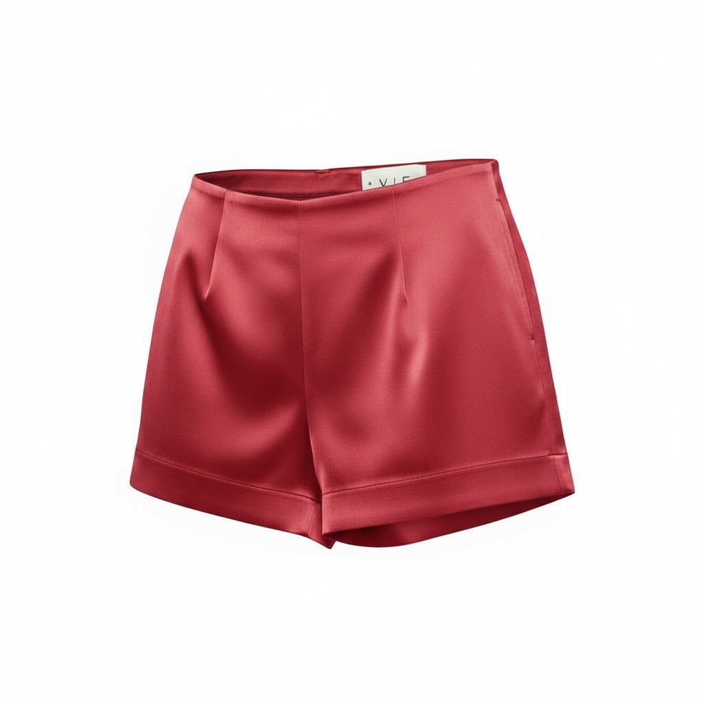 SHORT PATOU BRILHO VERMELHO